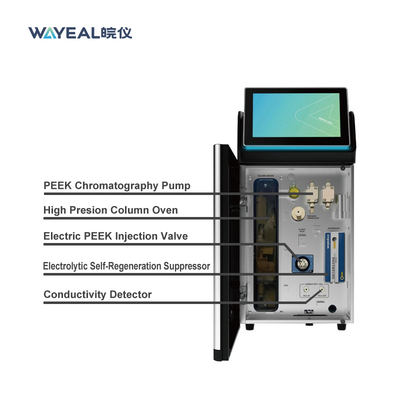 Taux de réglage du débit 0,2% Instrument de chromatographie ionique pour la plage de concentration des éluents KOH et MSA-0,1 ‰ 100,0 mM